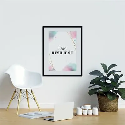 I Am Resilient Home Wall Décor Home Art Décor Framed Posters Makeup Print Poster • £6.49