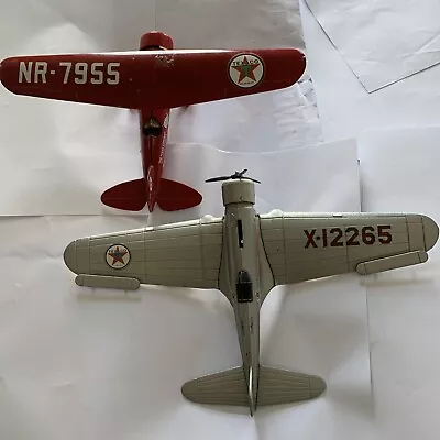 Vintage ERTL Texaco Die Cast Metel Plane Bank Toy NR-7955 No1 & Sky Chief X 2 • £35