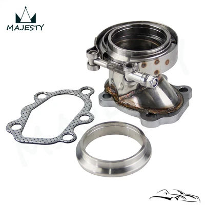 $71.15 • Buy 2.5  V-band Clamp Flange Turbo Down Pipe Adapter + Gasket For T25 T28 GT25 GT28