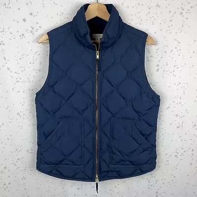 J. Crew Factory Women's Size M Quilted Excursion Vest Down Navy Blue Puffer • $24.95