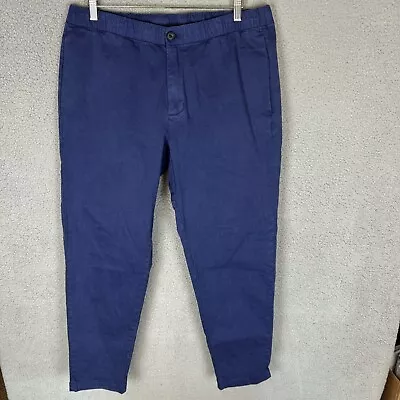 Bonobos Pants Mens L Blue Chino Elastic Waist Stretch Drawstring Tapered Leg • $19.99