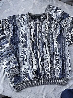 Vintage Croft & Barrow Coogi Style Crosby Sweater Size XL Gray Blue • $119.99