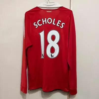 Scholes Manchester United Nike Soccer Long Sleeve Jersey Kit 10/11 S Original • $169.10