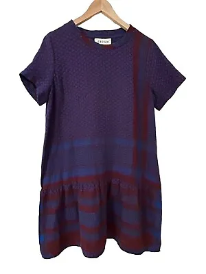 Cecilie Copenhagen Cotton Dress Short Sleeve Size S AU/UK Size 8 Blue & Red • $55