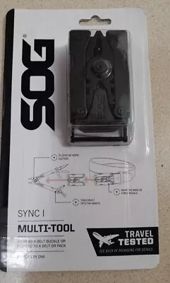 SOG Sync 1 Traveller Belt Buckle Multi-Tool Pocket Knife Rare Discontinued • $74.99