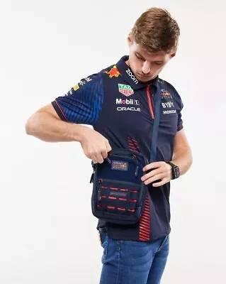 Red Bull Racing F1 Official Team Timeline 3.5L Zip Shoulder Bag Navy Blue Red • £45