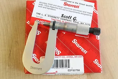 New Starrett METRIC Sheet Metal Deep Throat Outside Micrometer 0-13mm / 0.01mm • $129.95