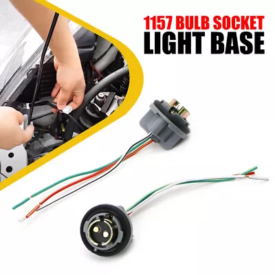 2X Pigtail Wire LED Female 1157 Stop Brake Turn Signal Light Bulb Socket Harness • $9.99