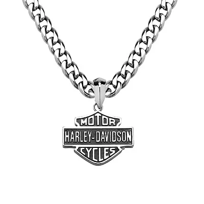 Harley-Davidson ® Stainless Steel Logo Pendant / Necklace 119 / HSN0049 • $139.99