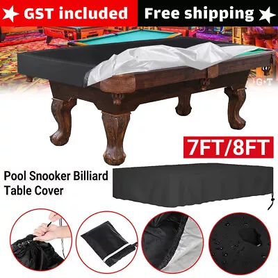 7/8/9FT Pool Snooker Billiard Table Cover Polyester Waterproof Dust Cap Outdoor • $25.15