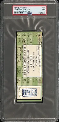 10/10/79 Elton John Back In The USSA Tour Concert Minneapolis MN Ticket Stub PSA • $113.24