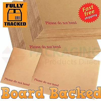 Hard Card Board Back Backed 'please Do Not Bend' Envelopes Manilla Brown • £14.24