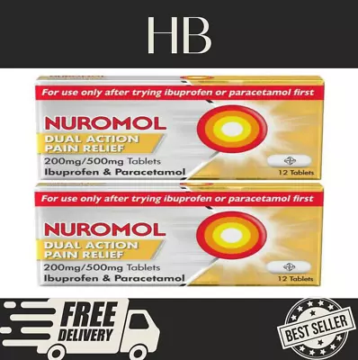 2x Nuromo Dual Action Pain Relief 200mg/500mg -  Tablets MAX 1 Per Order • £10.49