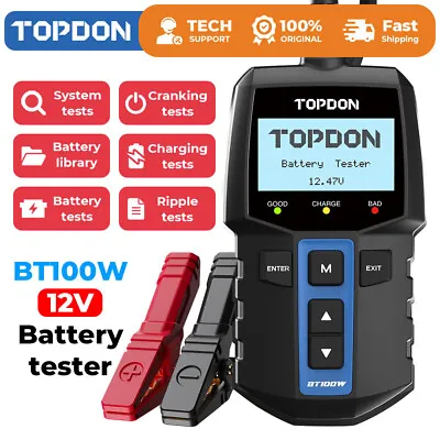 TOPDON BT100W 12V Bluetooth Car Battery Tester 2 In 1 Charging Cranking Tester • $100