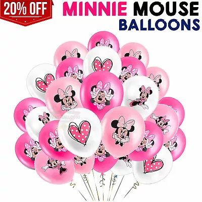 10Pcs Minnie Mouse Printed 12  Latex Balloons Birthday Party Multi Deco UK • $3.72