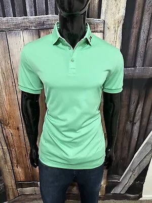 J.Lindeberg Golf Short Sleeve Mint Green & Black Polo Shirt Size Medium Reg Fit • $34.99