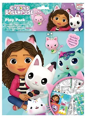 Gabby's Dollhouse Play Pack Colouring Book Colour Pencils Pad Activity Set • £3.25