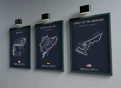 F1 Canvas Track Circuit Wall Art: Aesthetic Motorsport Poster • £7.99