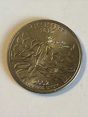 US State Quarter_Mississippi_The Magnolia State-Magnolia Flower__2002_Circulated • $1.69