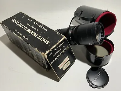 Vintage Sun Auto Zoom Camera Lens 70-210 F1.4 Pentax Leather Case For Pentax ES • $35