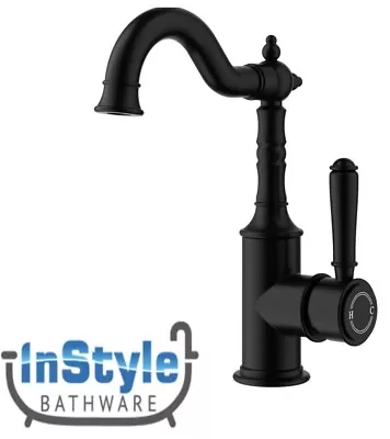 New- Vintage Range-Traditional Basin Mixer- Solid Handle- MATT BLACK • $329