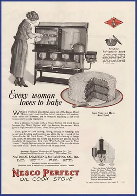 Vintage 1924 NESCO PERFECT Oil Cook Stove Oven Kitchen Appliance 1920's Print Ad • $12.71