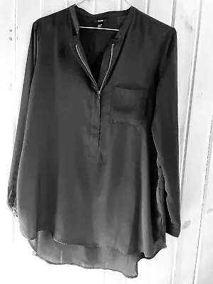 Mossimo Supply Co. Women’s Top Tunic Long Sleeve 1/2 Zip Front Black XXL/TTG • $12