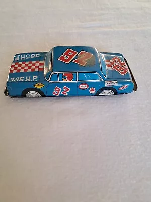Vintage CHAMPION STP #92 Tin Litho Made In Japan Friction Toy Car • $20