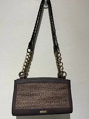 MICHE Classic BROWN Base Bag + Briarly Woven Shell W/ Brown Braided Straps • $57
