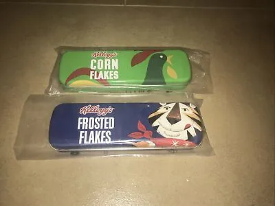 2 X NEW Kelloggs Pencil Tins - Cornflakes & Frosties Frosted Flakes Incl Postage • £10