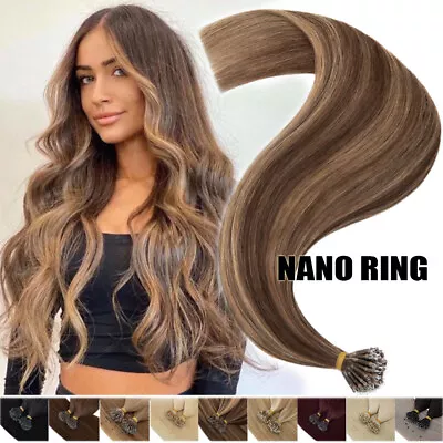THICK Nano Ring Tip Double Drawn Remy Human Hair Extensions Micro Beads 150g Icy • £22.77