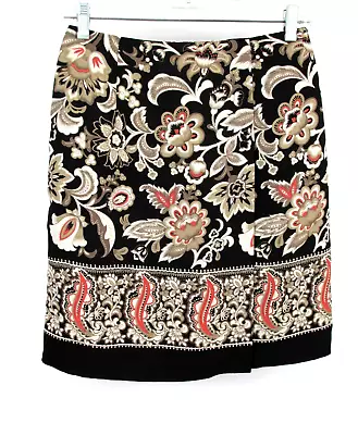 MIXIT Midi Skirt Women 8 Multicolor Floral Bohemian Knee Length Faux Wrap VTG • $14.98