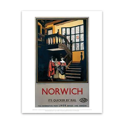 £9.99 • Buy Norwich Inside Tudor Building 28x35cm Art Print By Vintage Railway Posters