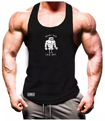 Never Skip Leg Day Vest Gym Clothing Bodybuilding Training Workout MMA Tank Top • $15.14