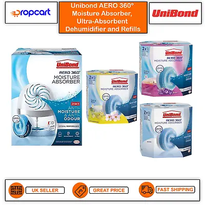 Unibond AERO 360 Moisture Absorber Dehumidifier System Device Or Refills Tabs • £7.55