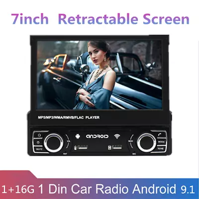 Car Radio CarPlay GPS Navigation 7  IPS Retractable Screen Android Multimedia • $134.90