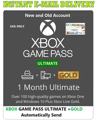 Xbox Live Gold Game Pass Ultimate 1 Month (US )  (GLOBAL VPN REQUIRED) INSTANT • £8.10