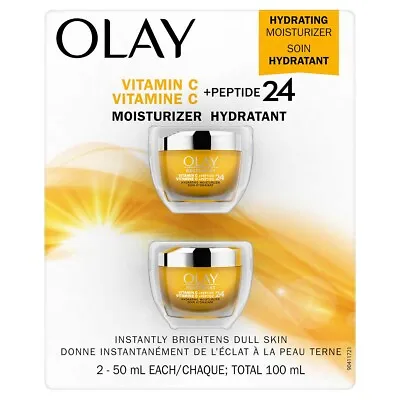 Olay Regenerist Vitamin C + Peptide 24 Moisturizer 2 Pk 1.7 Oz NEW IN PACKAGING! • $26.99