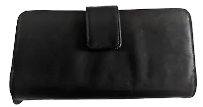 MY BIG FAT RFID ZIPAROUND Leather Wallet Black • $39