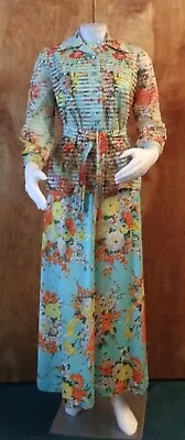 Vintage 1970s Maxi Dress Leslie Fay Sleeveless With Matching Jacket • $85