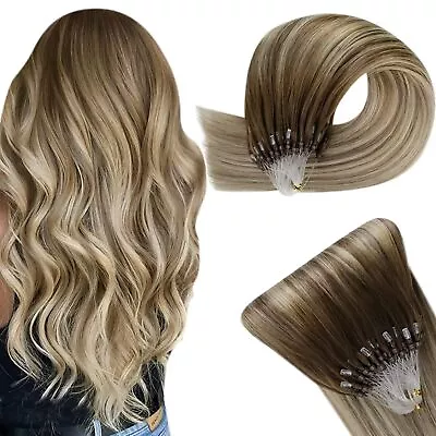 Easyouth Micro Loop Extensions Human Hair Balayage Microbeads Hair Extensions... • $56.47