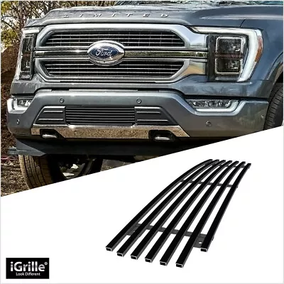 Fits 2021-2023 Ford F-150 Lower Bumper Stainless Black Billet Grille Insert • $44.99