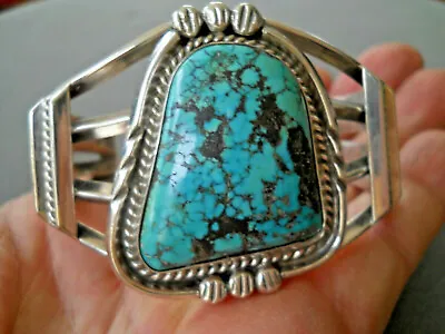 $375 • Buy Southwestern Native American Morenci Turquoise Sterling Silver Cuff Bracelet