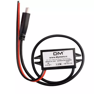 Type-C USB DC-DC 12V To 5V 3A 15W Car Stepdown Converter With Reverse Protection • £6.99