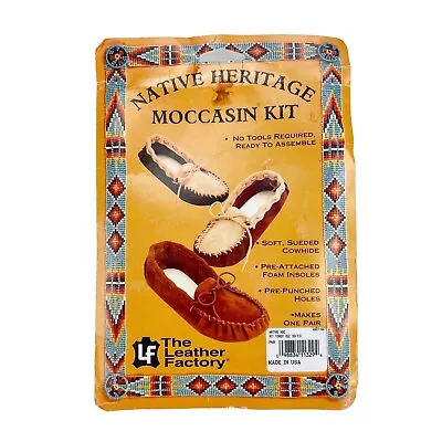 Native Heritage Moccasin Kit Soft Sueded Cowhide Size 10 / 11 Made In USA • $34.95