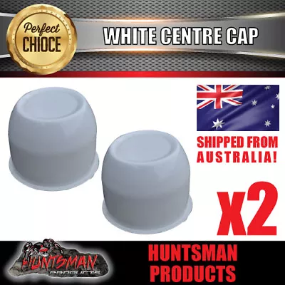 2x White Rim Cap 74mm Center To Suit Trailer Camper Ht Steel Wheels Early Holden • $26