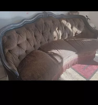 Animal Print Fair Condition Curved Antique Victorian Couch • $500