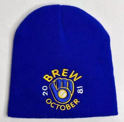 Milwaukee Brewers Embroidered NLDS Oct 2018 Beanie Stocking Winter Hat Adult • $11.64