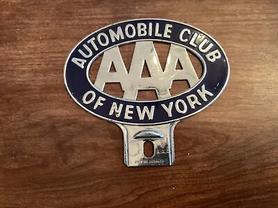 Vintage Automobile Club Of New York AAA Metal License Plate Topper Badge Rare NY • $27