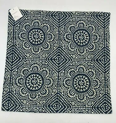Pottery Barn Slate Printed Moroccan Tile Pillow Cover Indigo Blue 22  Sq #9517P • $41.54